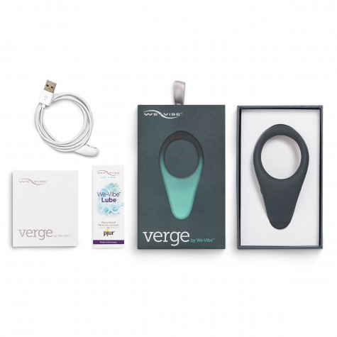 Чёрное эрекционное виброкольцо We-vibe Verge